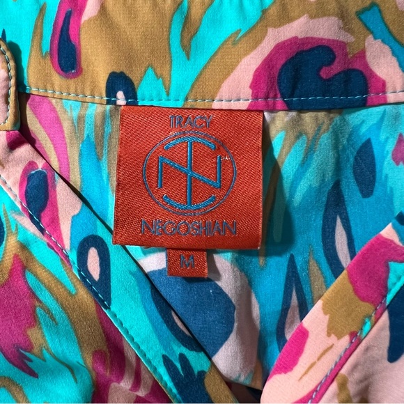 Tracy Negoshain green peacock pattern dress. Size medium - Picture 2 of 8